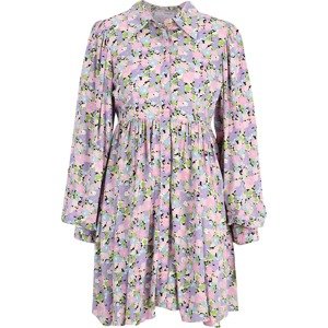 Selected Femme Petite Košilové šaty 'JUDITA' světlemodrá / pastelově zelená / světle fialová / bílá