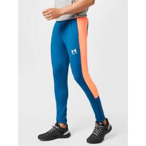 UNDER ARMOUR Sportovní kalhoty 'Challenger' modrá / oranžová / bílá