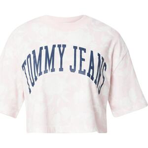 Tommy Jeans Tričko marine modrá / světle růžová / bílá