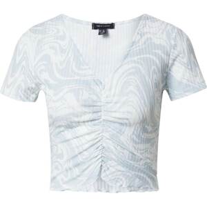 NEW LOOK Tričko 'MARBLE' světlemodrá / bílá