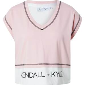 KENDALL + KYLIE Tričko světle růžová / černá / bílá