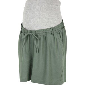 Mamalicious Curve Kalhoty 'BEACH' šedý melír / pastelově zelená