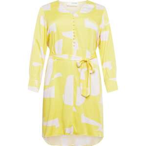 Selected Femme Curve Šaty 'DYNELLA' žlutá / bílá