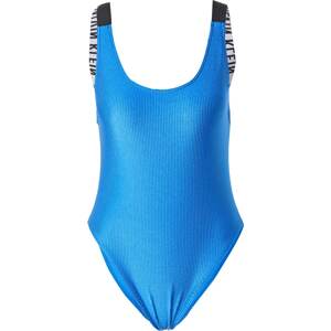Calvin Klein Swimwear Plavky azurová modrá / černá / bílá