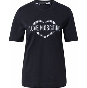 Love Moschino Tričko šedá / černá / bílá