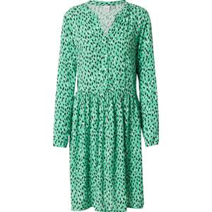 ICHI Košilové šaty zelená / černá / bílá