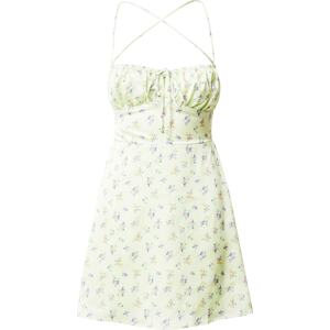 Gina Tricot Letní šaty světle zelená / mix barev