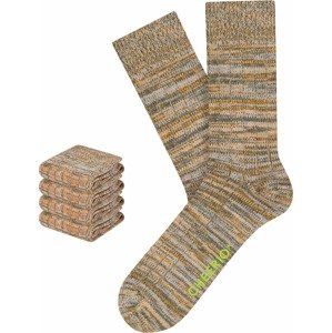 CHEERIO* Ponožky béžový melír / šedá / oranžová / černá