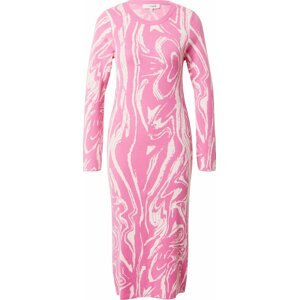 A-VIEW Úpletové šaty 'Kira' růžová / bílá