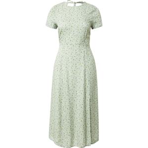 24COLOURS Letní šaty kari / zelená / pastelově zelená / bílá