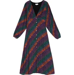 FRNCH PARIS Košilové šaty 'Holy' smaragdová / tmavě fialová / tmavě oranžová / černá