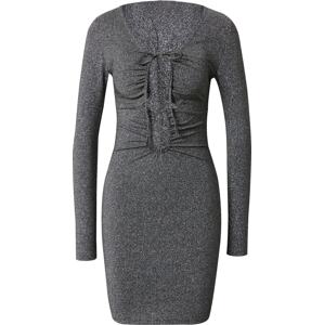 NEON & NYLON Šaty 'ADDIE' černá / stříbrná