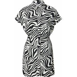 Gina Tricot Košilové šaty 'Lilo' černá / bílá