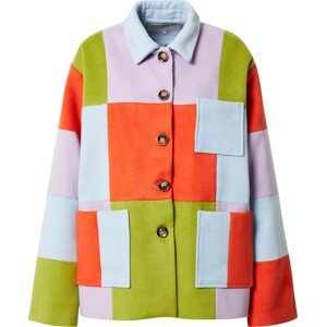 FRNCH PARIS Přechodný kabát 'FLORITA' světlemodrá / světle zelená / bledě fialová / oranžově červená