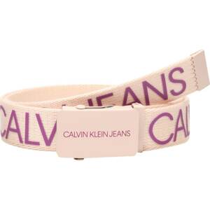 Calvin Klein Jeans Opasek 'CANVAS LOGO BELT' růžová / purpurová