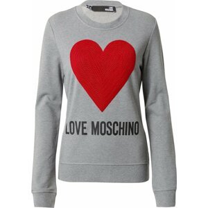 Love Moschino Mikina 'FELPA' šedá / červená