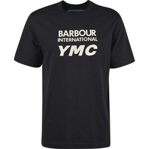 Barbour International Tričko 'Horsted' černá / bílá
