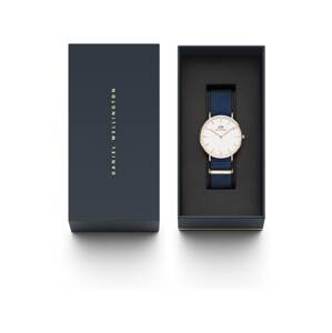 Daniel Wellington Analogové hodinky 'Classic 36 Bayswater' chladná modrá / růžově zlatá / bílá