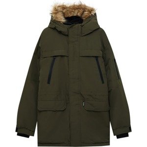 Pull&Bear Zimní kabát světle hnědá / khaki