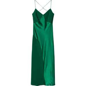 MANGO Společenské šaty 'Lost' zelená / tmavě zelená