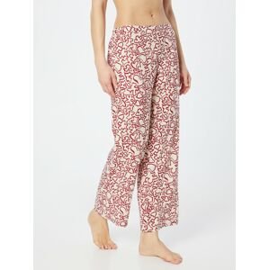 Calvin Klein Underwear Pyžamové kalhoty krémová / tmavě červená
