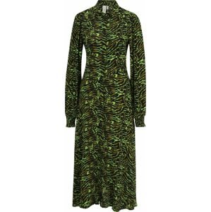 Y.A.S Tall Košilové šaty 'JASMINNI' kiwi / tmavě zelená / černá