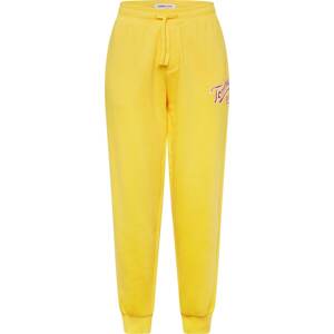 Tommy Jeans Kalhoty žlutá / červená / bílá