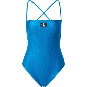 Calvin Klein Swimwear Plavky nebeská modř / černá / bílá