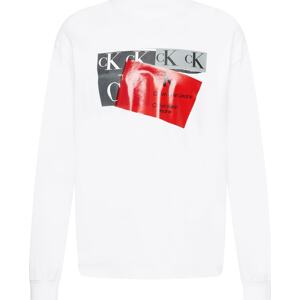 Calvin Klein Jeans Tričko 'DISRUPTED' antracitová / červená / bílá