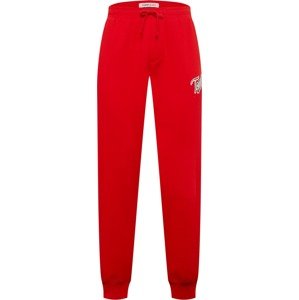 Tommy Jeans Kalhoty marine modrá / ohnivá červená / bílá