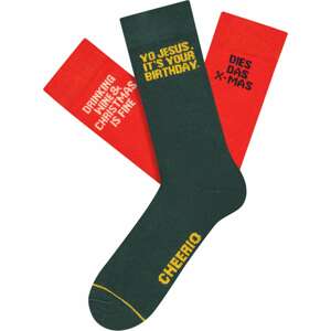CHEERIO* Ponožky 'Wisechristmas' žlutá / červená / bílá