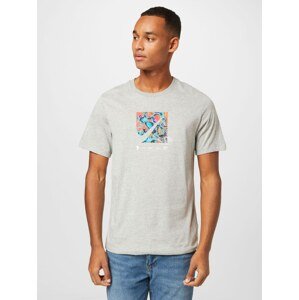 NIKE Funkční tričko azurová / šedý melír / lososová / bílá