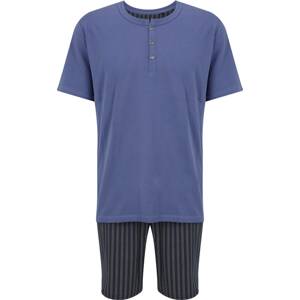 SCHIESSER Pyžamo krátké marine modrá / námořnická modř / černá / bílá