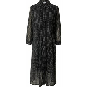 NÜMPH Košilové šaty 'AMILIA' černá / bílá