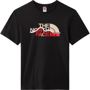 THE NORTH FACE Tričko 'MOUNTAIN' béžová / červená / černá / bílá