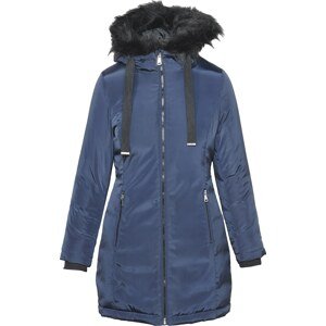 KOROSHI Zimní kabát námořnická modř / černá