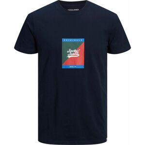 JACK & JONES Tričko 'Beckss' námořnická modř / zelená / červená / bílá