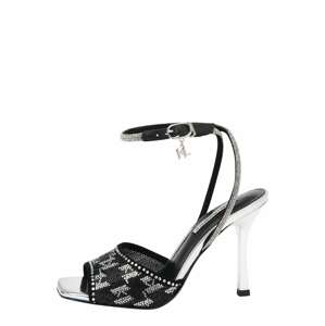 Karl Lagerfeld Páskové sandály 'GALA' černá / stříbrná