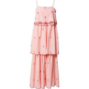 Warehouse Letní šaty světle růžová / karmínově červené