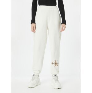 Calvin Klein Jeans Kalhoty krémová / tmavě hnědá / medová