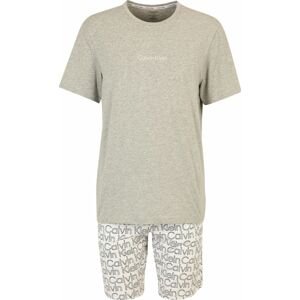 Calvin Klein Underwear Pyžamo krátké šedý melír / černá / bílá