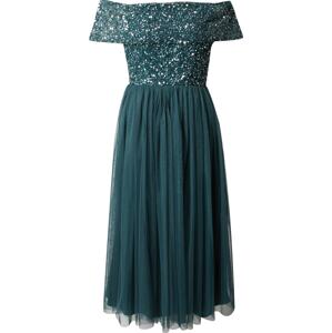 Maya Deluxe Koktejlové šaty 'BARDOT' smaragdová
