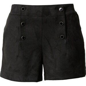 BONOBO Kalhoty se sklady v pase 'EN SUEDINE' černá