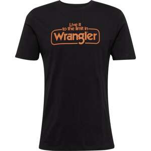 WRANGLER Tričko oranžová / černá