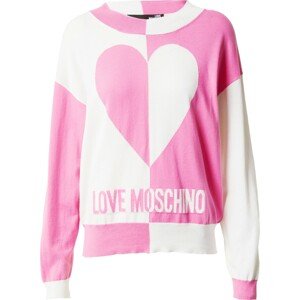 Love Moschino Svetr pink / bílá