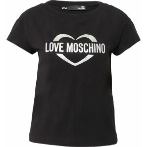 Love Moschino Tričko 'MAGLIETTA' černá / stříbrná