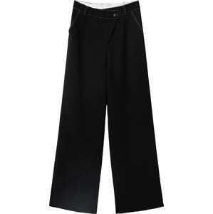 Desigual Kalhoty se sklady v pase 'CARMENCITA' černá / bílá