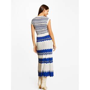 Morgan Úpletové šaty 'RMGUI' noční modrá / královská modrá / stříbrná / bílá