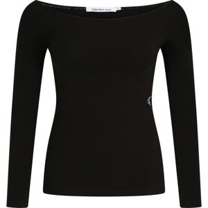 Calvin Klein Jeans Curve Tričko 'BARDOT' černá / bílá