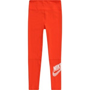 Nike Sportswear Legíny tmavě oranžová / bílá